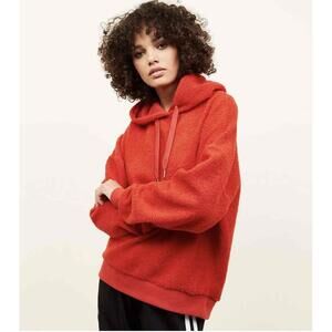 Soft Serve Orange Drawstring Hood Long Sleeves Relaxed Fit Casual Hoodie Large